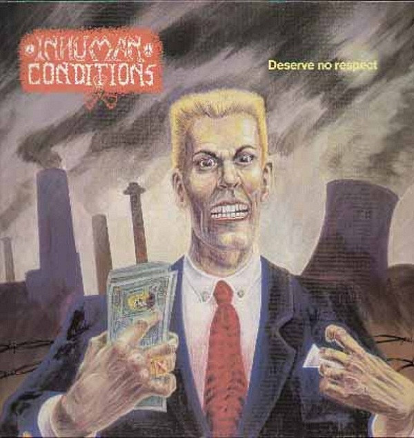 Cover Inhuman Conditions - Deserve No Respect (LP, Album) Schallplatten Ankauf