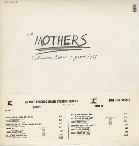 Cover The Mothers - Fillmore East - June 1971 (LP, Album, Promo) Schallplatten Ankauf
