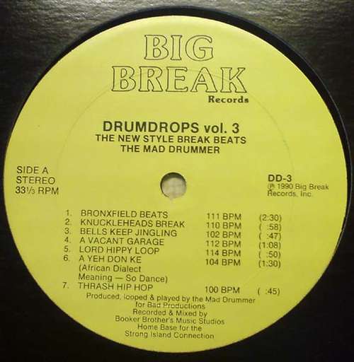 Cover The Mad Drummer - Drumdrops Vol 3 (The New Style Break Beats) (12) Schallplatten Ankauf