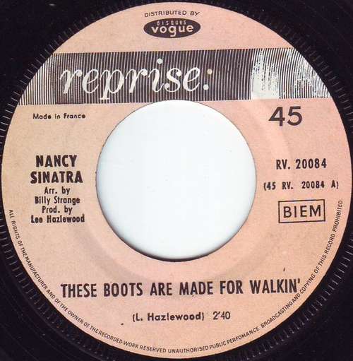 Cover Nancy Sinatra - These Boots Are Made For Walkin' (7, Single) Schallplatten Ankauf