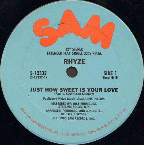 Cover Rhyze - Just How Sweet Is Your Love / I Found Love In You (12, Single) Schallplatten Ankauf