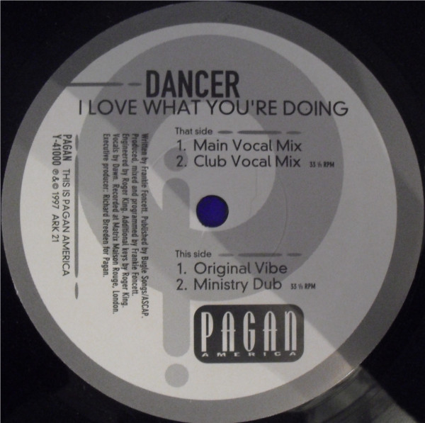 Cover Dancer (11) - I Love What You're Doing (12) Schallplatten Ankauf
