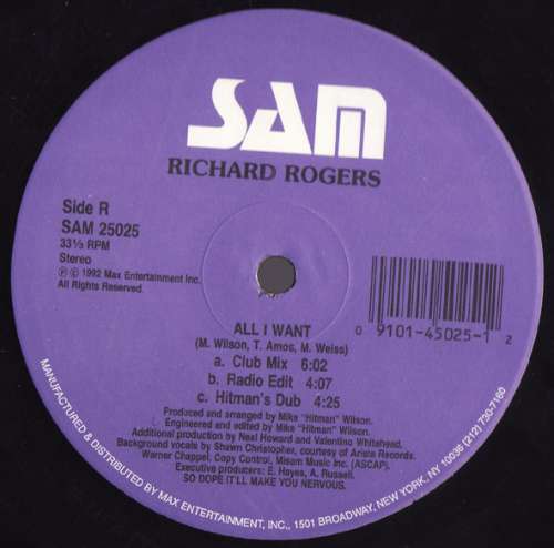 Cover Richard Rogers - All I Want (12) Schallplatten Ankauf