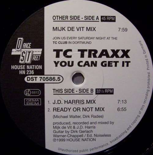 Cover TC Traxx - You Can Get It (12) Schallplatten Ankauf