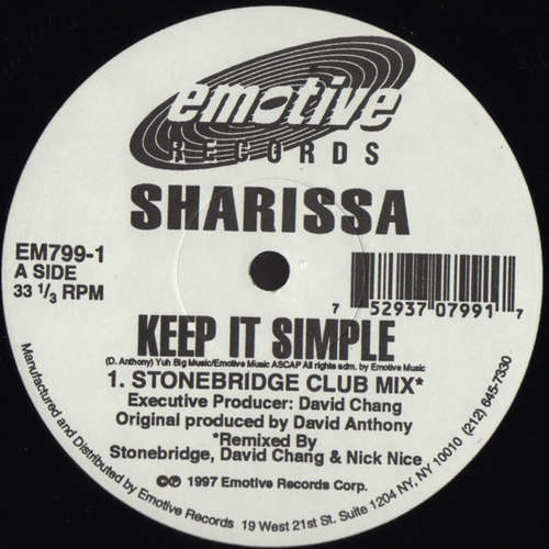 Cover Sharissa - Keep It Simple (12) Schallplatten Ankauf