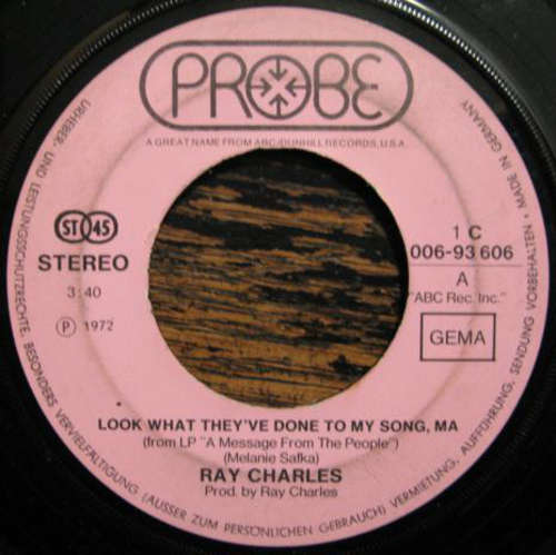 Bild Ray Charles - Look What Have They Done To My Song, Ma / America The Beautiful (7, Single) Schallplatten Ankauf