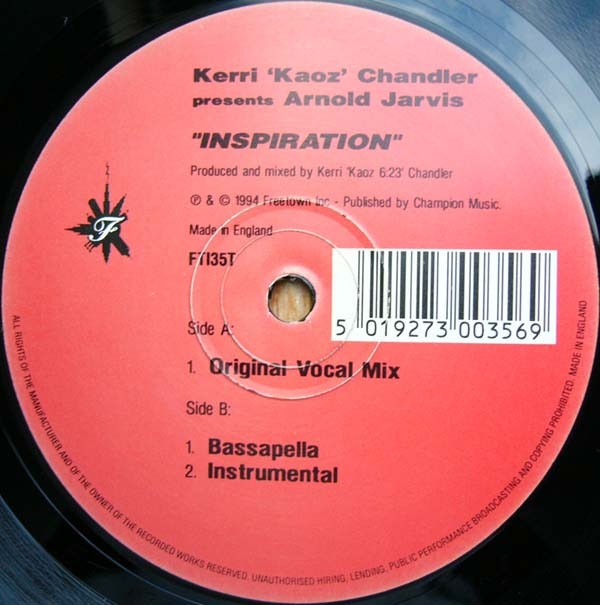 Cover Kerri 'Kaoz' Chandler* Presents Arnold Jarvis - Inspiration (12) Schallplatten Ankauf