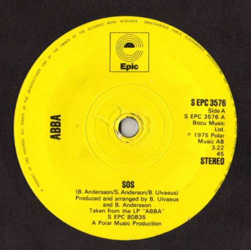 Cover ABBA - SOS (7, Single, Sol) Schallplatten Ankauf