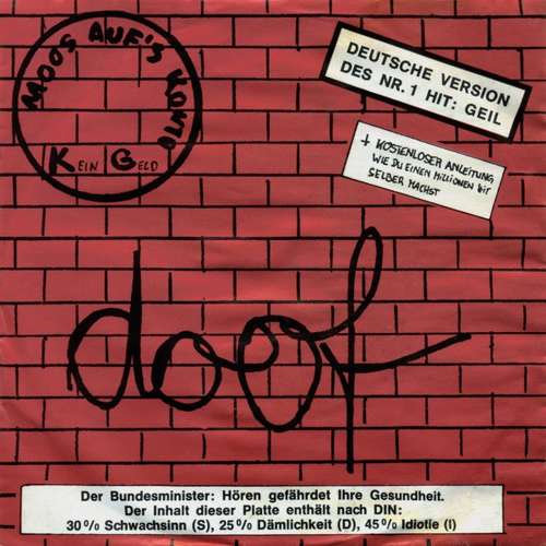 Cover Moos Auf's Konto - Doof (7, Single) Schallplatten Ankauf