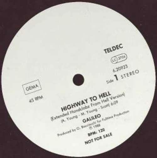 Cover Galileo - Highway To Hell (12, Maxi, Promo) Schallplatten Ankauf