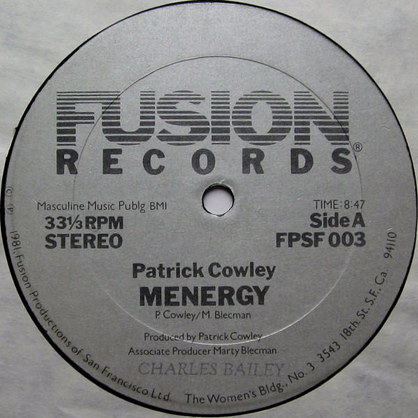Cover Patrick Cowley - Menergy (12, Gen) Schallplatten Ankauf