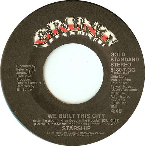 Cover Starship (2) - We Built This City / Sara (7) Schallplatten Ankauf