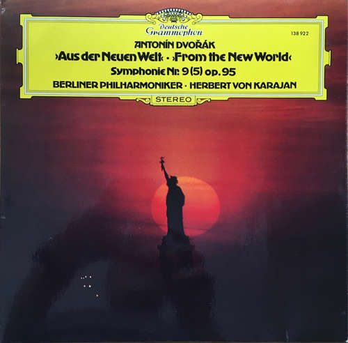Cover Antonín Dvořák - Berliner Philharmoniker · Herbert von Karajan - »Aus Der Neuen Welt« - »From The New World« - Symphonie Nr.9 (5) Op. 95 (LP, Album, RE) Schallplatten Ankauf