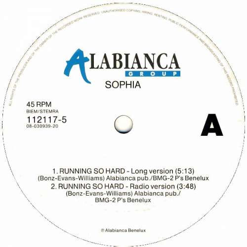 Cover Sophia - Running So Hard (12) Schallplatten Ankauf