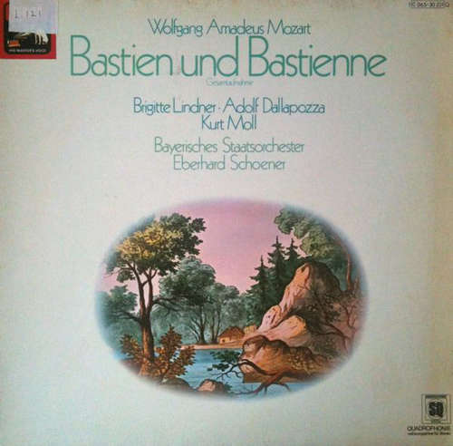 Cover Wolfgang Amadeus Mozart - Brigitte Lindner / Adolf Dallapozza / Kurt Moll / Bayerisches Staatsorchester / Eberhard Schoener - Bastien Und Bastienne (LP, Quad) Schallplatten Ankauf