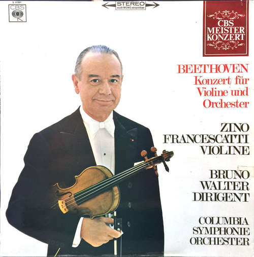 Cover Beethoven*, Zino Francescatti, Bruno Walter, Columbia Symphonie Orchester* - Konzert Für Violine Und Orchester (LP, Album) Schallplatten Ankauf