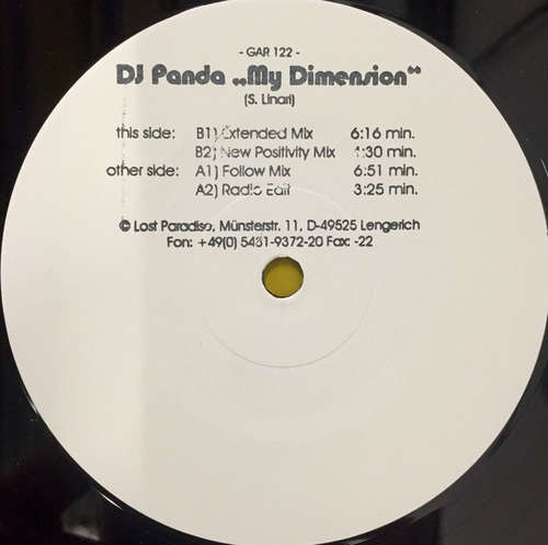 Cover DJ Panda - My Dimension (12, W/Lbl) Schallplatten Ankauf