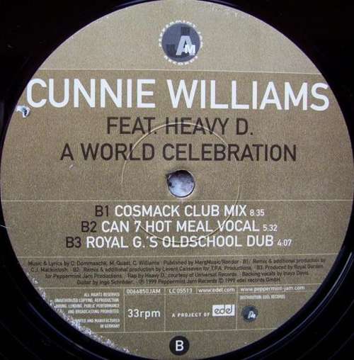 Cover Cunnie Williams Feat. Heavy D.* - A World Celebration (12) Schallplatten Ankauf