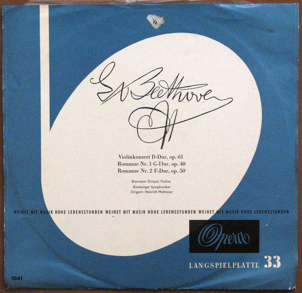 Cover Ludwig van Beethoven, Heinrich Hollreiser, Bronislaw Gimpel, Bamberger Symphoniker - Violinkonzert D-Dur Op.61 / Romanze Nr.1 G-Dur Op.40 / Romanze Nr.2 F-Dur Op.50 (LP, Album) Schallplatten Ankauf