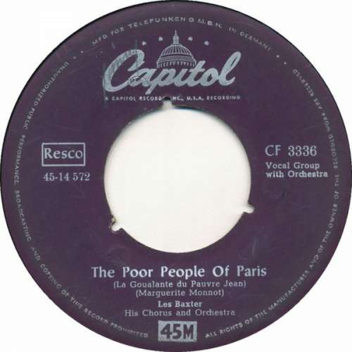 Cover Les Baxter, His Chorus And Orchestra - Theme From Helen Of Troy / The Poor People Of Paris (7, Single) Schallplatten Ankauf
