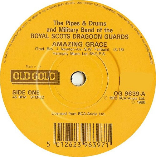 Bild The Pipes & Drums* And Military Band Of The Royal Scots Dragoon Guards* - Amazing Grace (7, Single) Schallplatten Ankauf