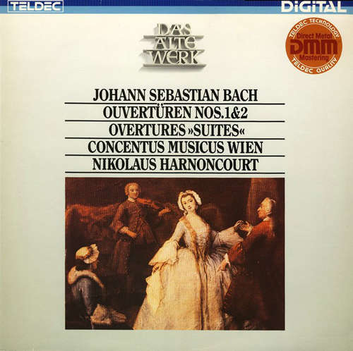 Cover Johann Sebastian Bach, Concentus Musicus Wien, Nikolaus Harnoncourt - Ouvertüren Nos. 1 & 2 Overtures Suites (LP) Schallplatten Ankauf