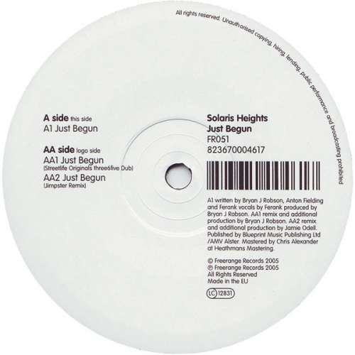 Cover Solaris Heights - Just Begun (12) Schallplatten Ankauf