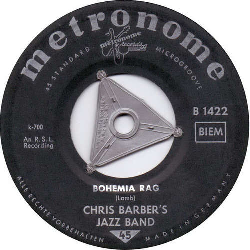 Bild Chris Barber's Jazz Band - Bohemia Rag / Swanee River (7, Single) Schallplatten Ankauf