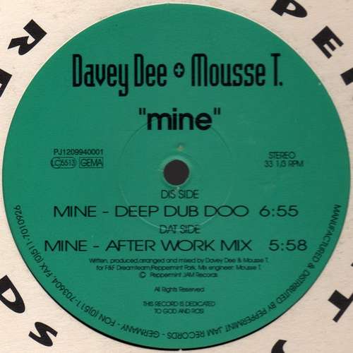 Cover Davey Dee + Mousse T. - Mine (12) Schallplatten Ankauf