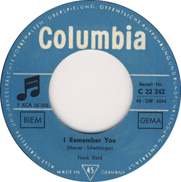 Bild Frank Ifield - I Remember You (7, Single) Schallplatten Ankauf