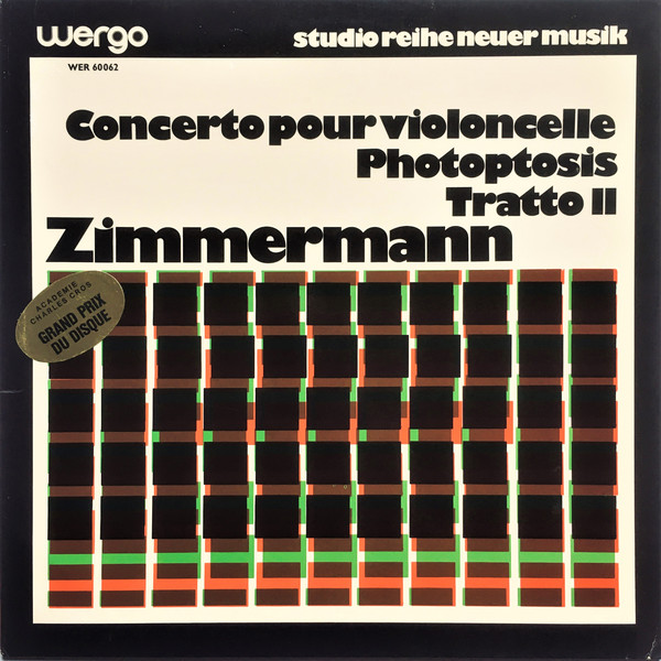 Bild Zimmermann* - Concerto Pour Violoncelle / Photoptosis / Tratto II (LP) Schallplatten Ankauf