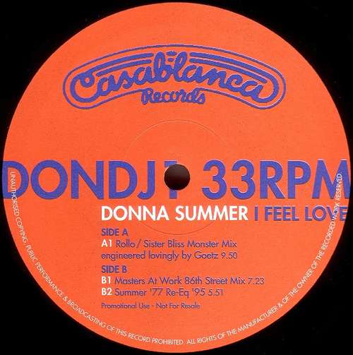 Cover Donna Summer - I Feel Love (2x12, Promo) Schallplatten Ankauf