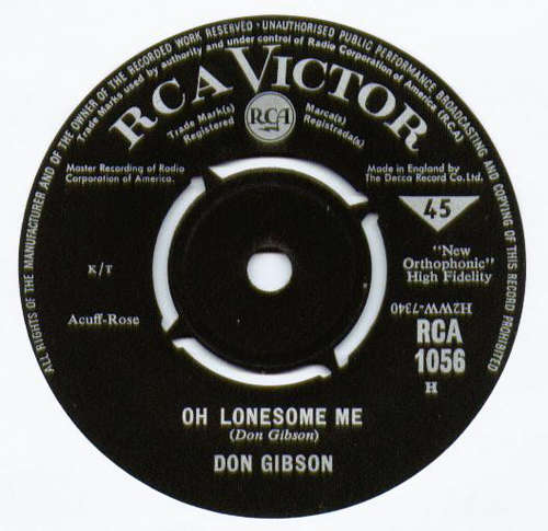 Cover Don Gibson - Oh Lonesome Me (7, Single) Schallplatten Ankauf