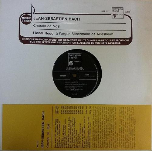 Cover Jean-Sebastien Bach*, Lionel Rogg - Chorals De Noël (LP, RE) Schallplatten Ankauf