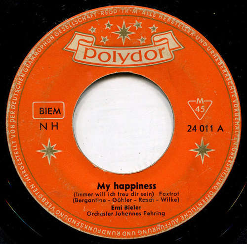 Cover Erni Bieler - My Happiness / Noch Ein Kuss (7, Single) Schallplatten Ankauf