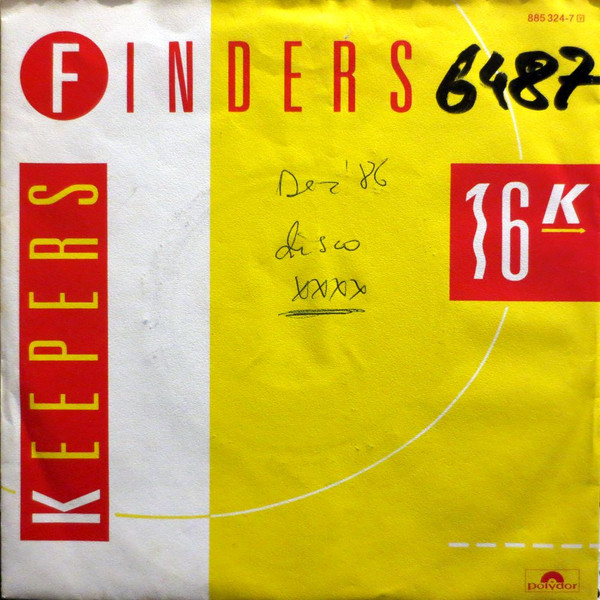 Cover 16K - Finders Keepers (7, Single) Schallplatten Ankauf