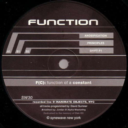 Cover Function - F(C): Function Of A Constant (12) Schallplatten Ankauf