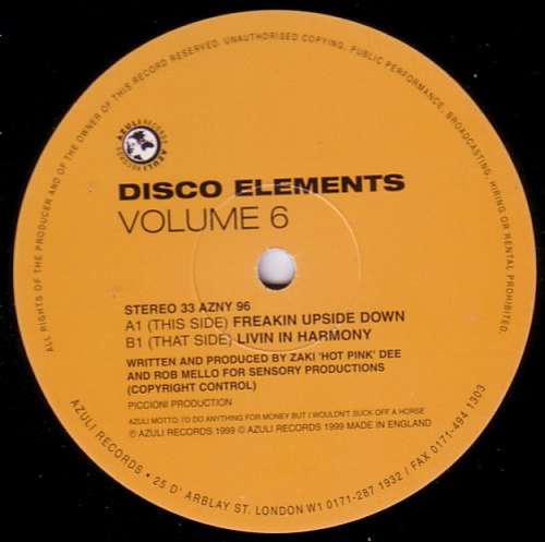 Cover Disco Elements - Volume 6 (12) Schallplatten Ankauf