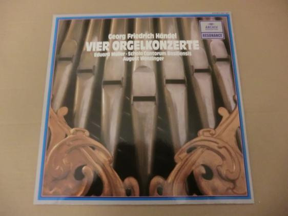 Cover Georg Friedrich Händel, Eduard Müller, Schola Cantorum Basiliensis, August Wenzinger - Vier Orgelkonzerte (LP, RE) Schallplatten Ankauf