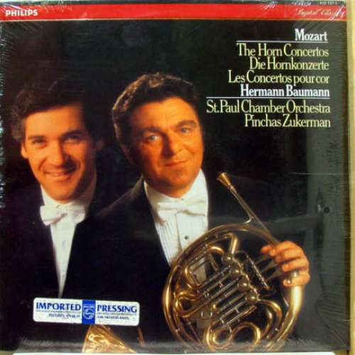 Cover Mozart* - Hermann Baumann, St. Paul Chamber Orchestra*, Pinchas Zukerman - The Horn Concertos (LP) Schallplatten Ankauf