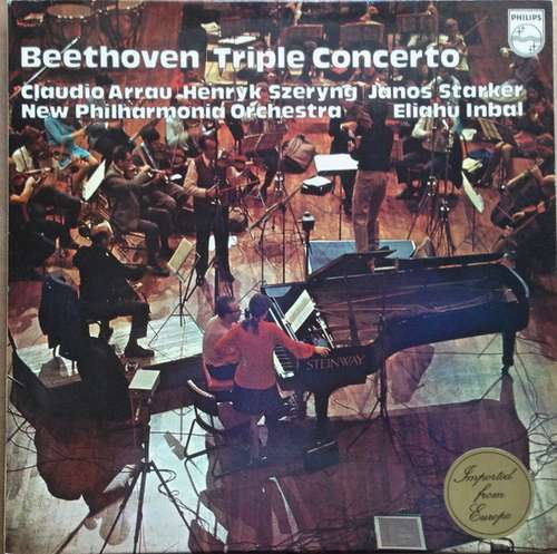 Cover Beethoven* - Claudio Arrau, Henryk Szeryng, Janos Starker, New Philharmonia Orchestra, Eliahu Inbal - Tripel-Konzert (LP) Schallplatten Ankauf