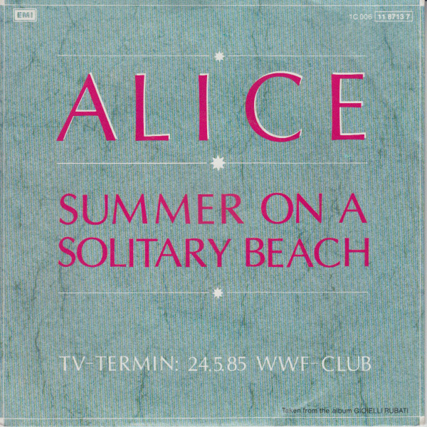 Cover Alice (4) - Summer On A Solitary Beach / Mal D'Africa (7, Single) Schallplatten Ankauf