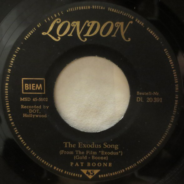 Bild Pat Boone - The Exodus Song (7, Single) Schallplatten Ankauf
