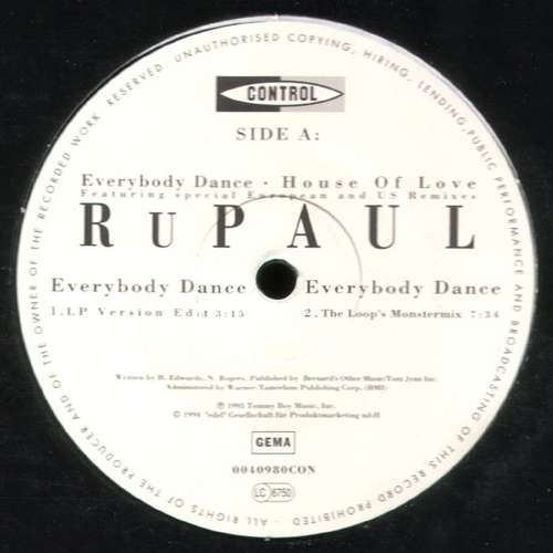 Cover RuPaul - Everybody Dance / House Of Love (12) Schallplatten Ankauf