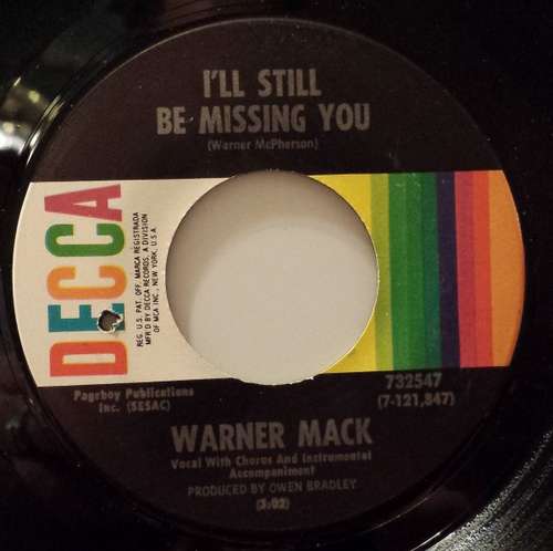 Cover Warner Mack - I'll Still Be Missing You / Sunshine Bring Back My Sunshine (7, Single, Pin) Schallplatten Ankauf