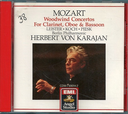 Cover Mozart* - Leister*, Koch*, Piesk*, Herbert von Karajan, Berlin Philharmonic* - Woodwind Concertos For Clarinet, Oboe & Bassoon (CD, Album, Comp) Schallplatten Ankauf