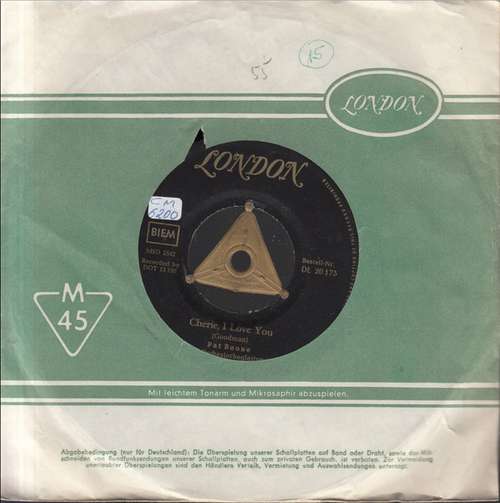 Cover Pat Boone - Sugar Moon / Cherie, I Love You (7, Single) Schallplatten Ankauf