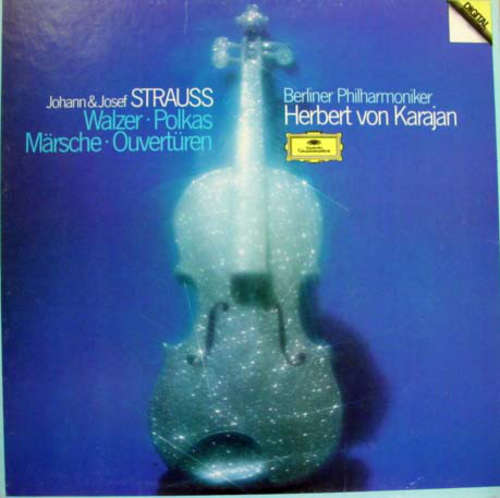 Cover Johann Strauss*, Josef Strauss*, Herbert Von Karajan, Berliner Philharmoniker - Walzer • Polkas • Märsche • Ouvertüren (3xLP + Box) Schallplatten Ankauf