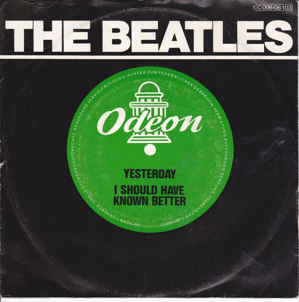 Cover zu The Beatles - Yesterday / I Should Have Known Better (7, Single) Schallplatten Ankauf
