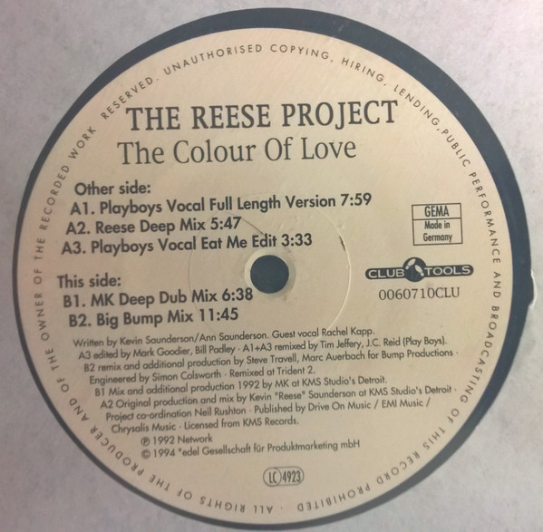 Cover The Reese Project - The Colour Of Love (12) Schallplatten Ankauf